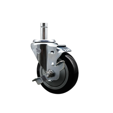 Service Caster Regency 460UCRTCSTRB Replacement Caster with Brake REG-SCC-GR20S414-PPUB-BLK-TLB-845